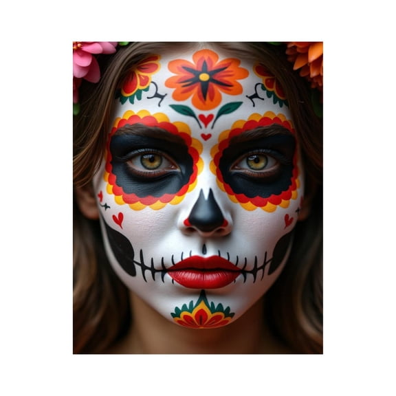 Paint by Numbers Kit for Adults, Mexican Face Paint Floral Design Paint by Numbers, Easy Paint by Numbers Kit for Adults Beginner, DIY Adult Paint by Number Kits on Canvas, 12x16in Home Decor