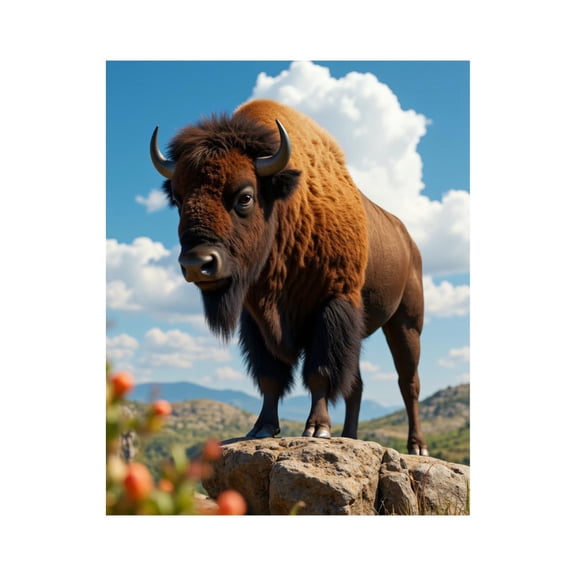 Paint by Numbers Kit for Adults, Mighty Bison On Rocky Vista Paint by Numbers, Easy Paint by Numbers Kit for Adults Beginner, DIY Adult Paint by Number Kits on Canvas, Home Decor