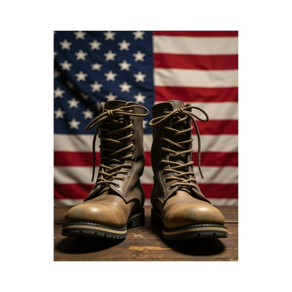 Paint by Numbers Kit for Adults, Military Boots American Flag Background Paint by Numbers, Easy Paint by Numbers Kit for Adults Beginner, DIY Adult Paint by Number Kits on Canvas, Home Decor