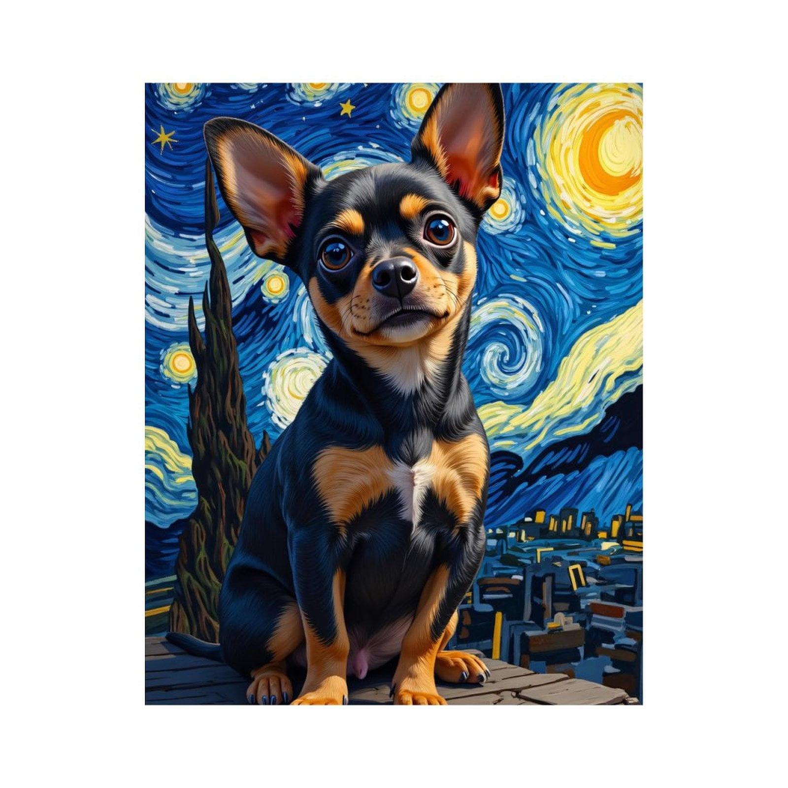 Paint by Numbers Kit for Adults, Miniature Dog Starry Night Fusion Paint by Numbers, Easy Paint by Numbers Kit for Adults Beginner, DIY Adult Paint by Number Kits on Canvas, Home Decor
