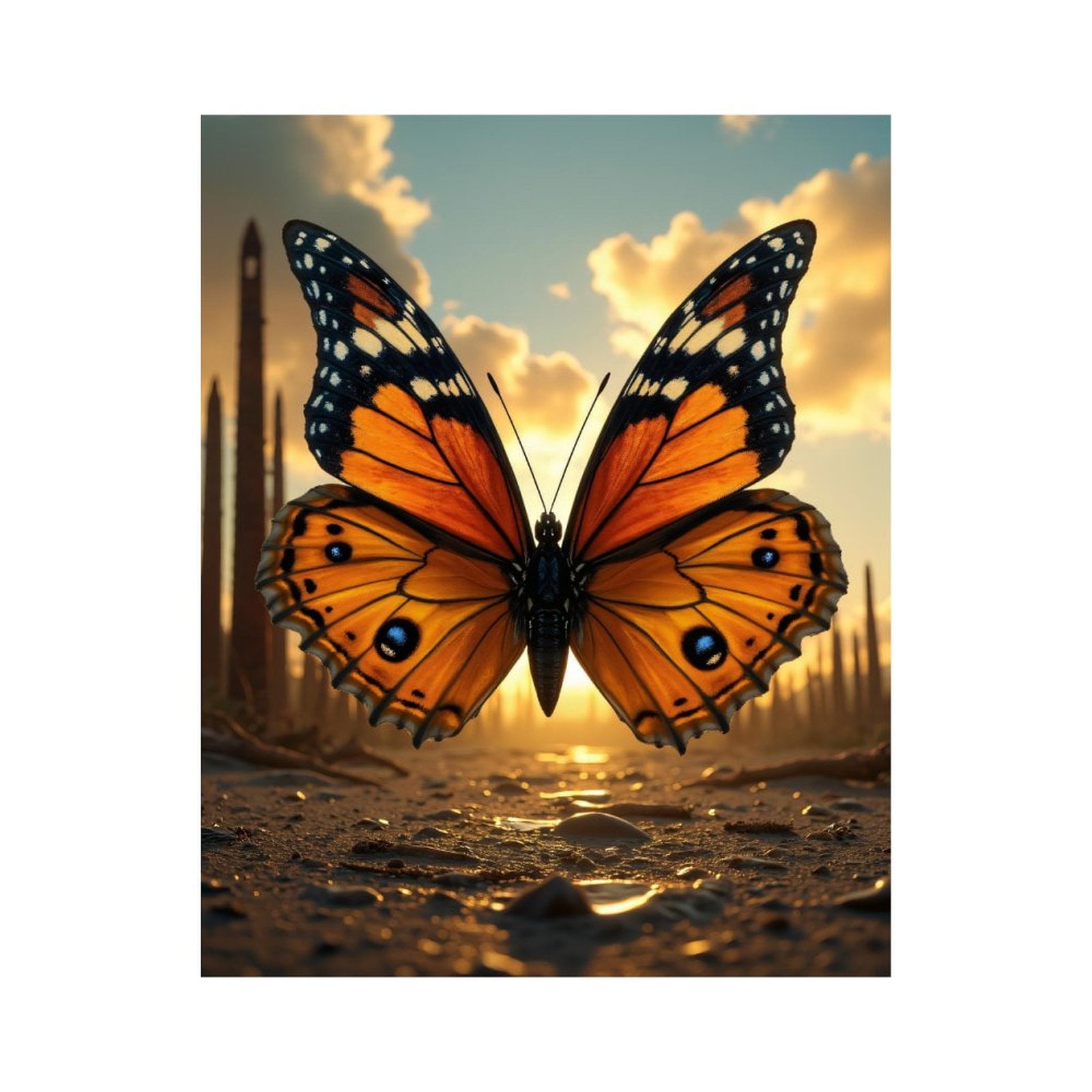 Paint by Numbers Kit for Adults, Monarch Butterfly Sunset Flight Paint ...
