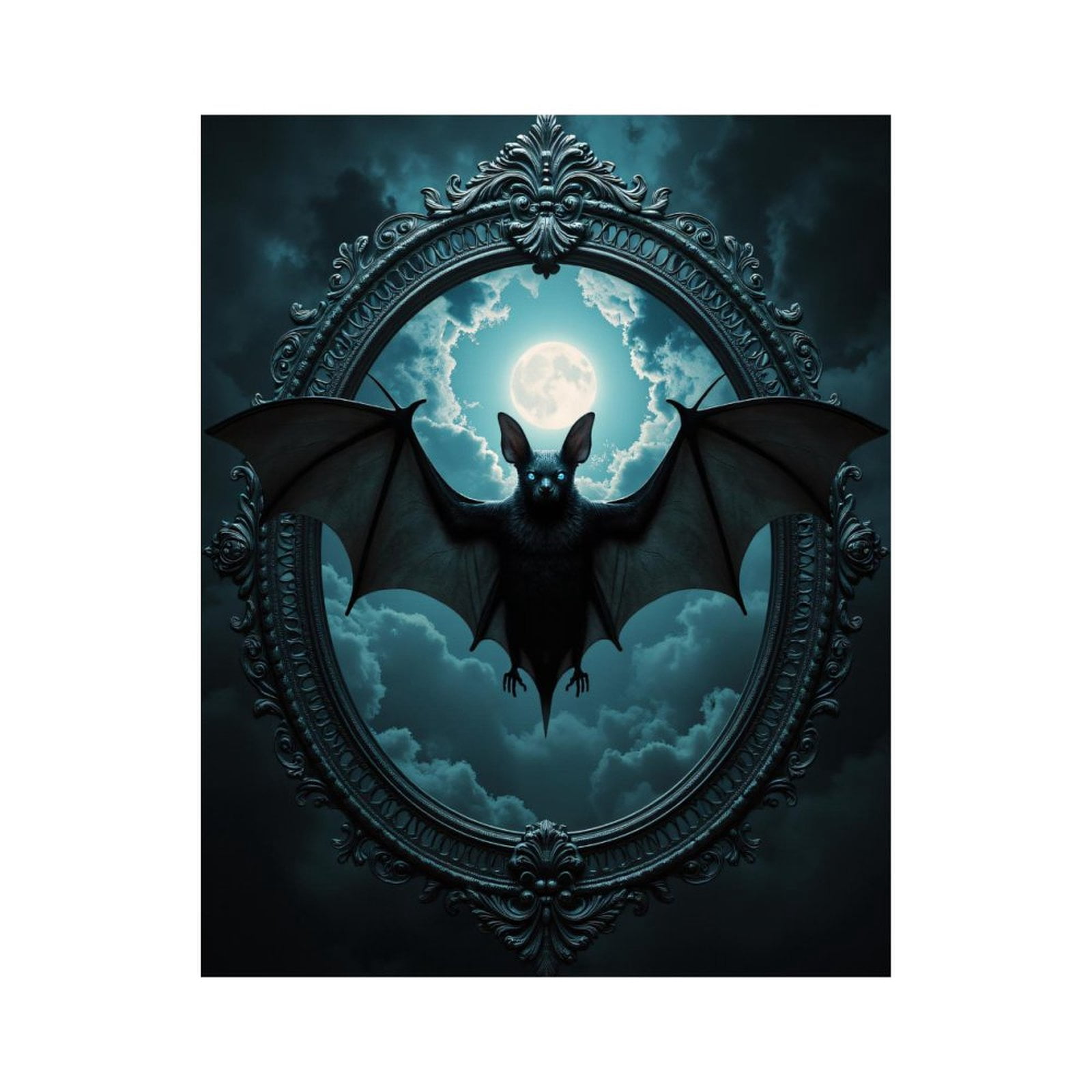 Paint by Numbers Kit for Adults, Moonlit Bat Ornate Frame Sky Paint by Numbers, Easy Paint by Numbers Kit for Adults Beginner, DIY Adult Paint by Number Kits on Canvas, Home Decor