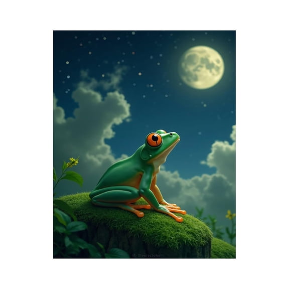 Paint by Numbers Kit for Adults, Moonlit Contemplative Frog Nature Paint by Numbers, Easy Paint by Numbers Kit for Adults Beginner, DIY Adult Paint by Number Kits on Canvas, 12x16in Home Decor