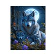 thumbnail image 1 of Paint by Numbers Kit for Adults, Moonlit Wolf Family Scene Paint by Numbers, Easy Paint by Numbers Kit for Adults Beginner, DIY Adult Paint by Number Kits on Canvas, 12x16in Home Decor, 1 of 7