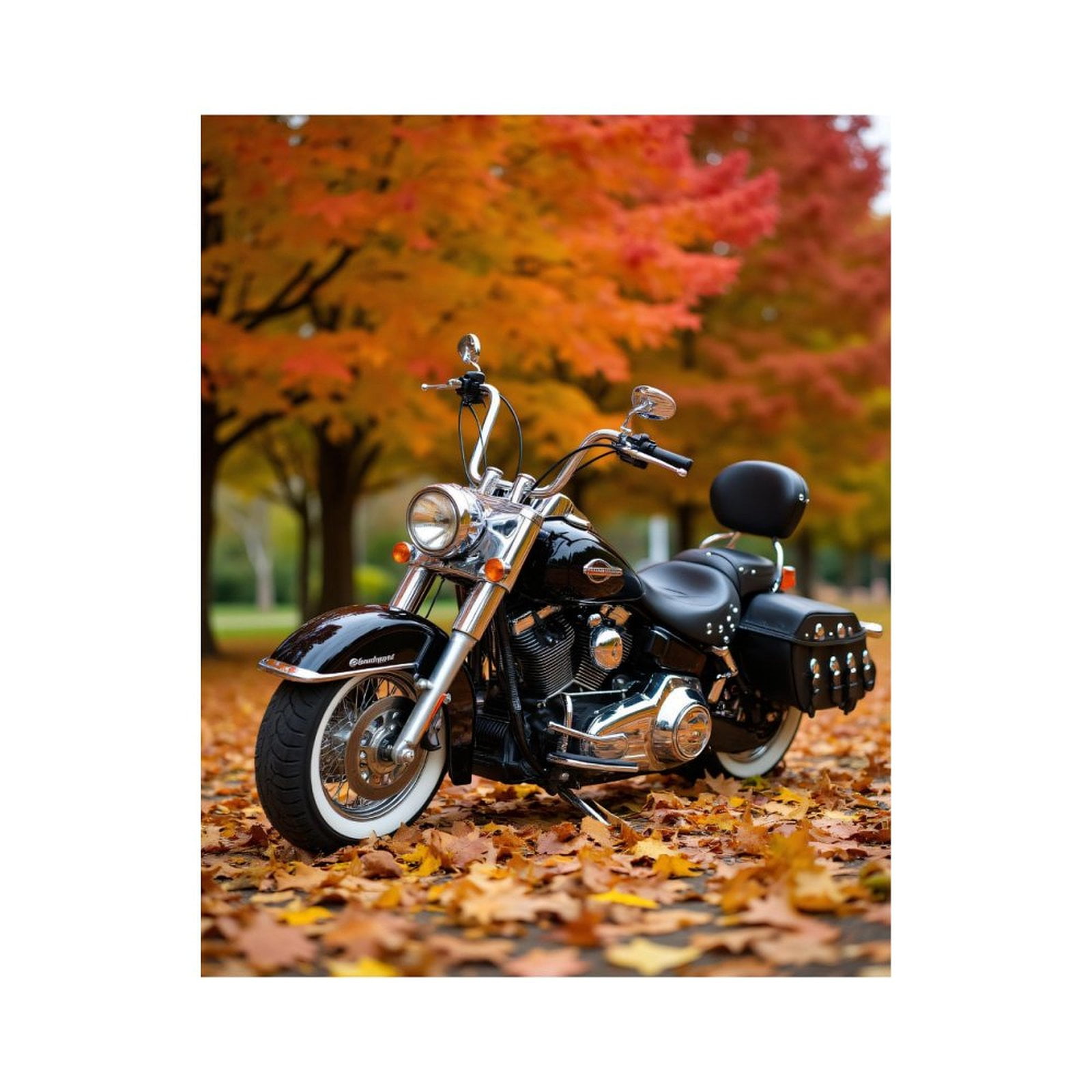 Paint by Numbers Kit for Adults, Motorcycle Autumn Leaves Park Scene Paint by Numbers, Easy Paint by Numbers Kit for Adults Beginner, DIY Adult Paint by Number Kits on Canvas, Home Decor