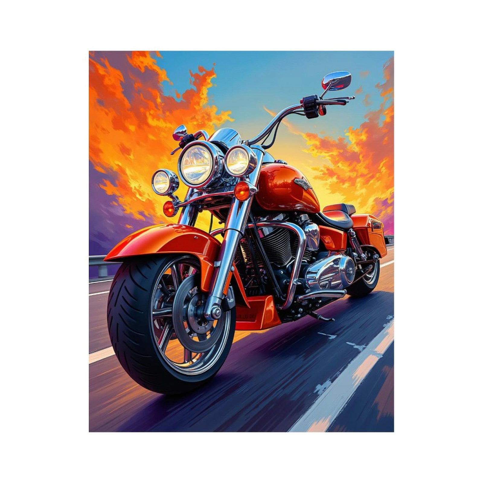 Paint by Numbers Kit for Adults, Motorcycle Sunset Ride Adventure Paint by Numbers, Easy Paint by Numbers Kit for Adults Beginner, DIY Adult Paint by Number Kits on Canvas, Home Decor