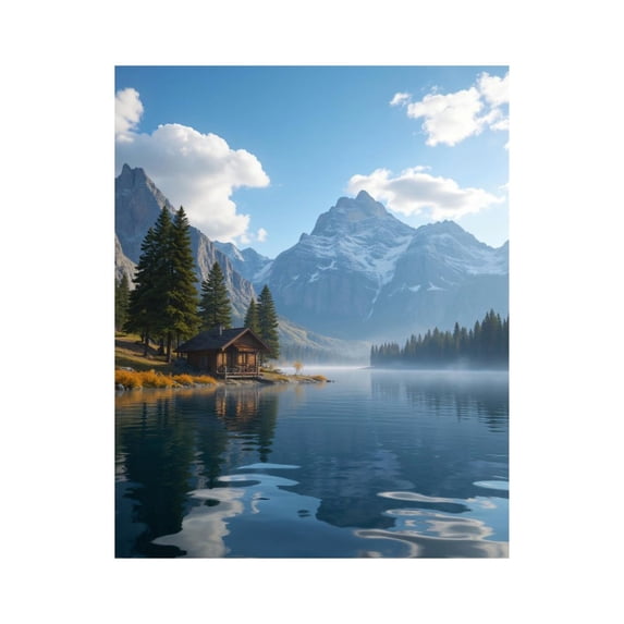 Paint by Numbers Kit for Adults, Mountain Lake Cabin Serenity Paint by Numbers, Easy Paint by Numbers Kit for Adults Beginner, DIY Adult Paint by Number Kits on Canvas, Home Decor