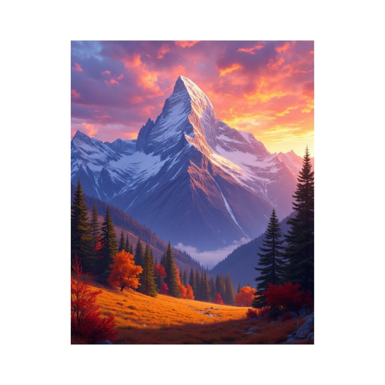 Paint by Numbers Kit for Adults, Mountain Sunrise Autumn Landscape Paint by Numbers, Easy Paint by Numbers Kit for Adults Beginner, DIY Adult Paint by Number Kits on Canvas, Home Decor