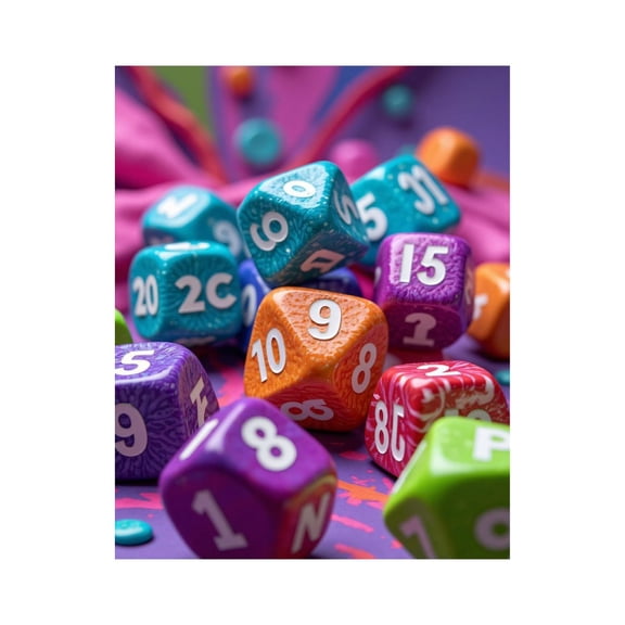 Paint by Numbers Kit for Adults, Multicolored Dice Collection Gaming Vibrant Paint by Numbers, Easy Paint by Numbers Kit for Adults Beginner, DIY Adult Paint by Number Kits on Canvas, Home Decor