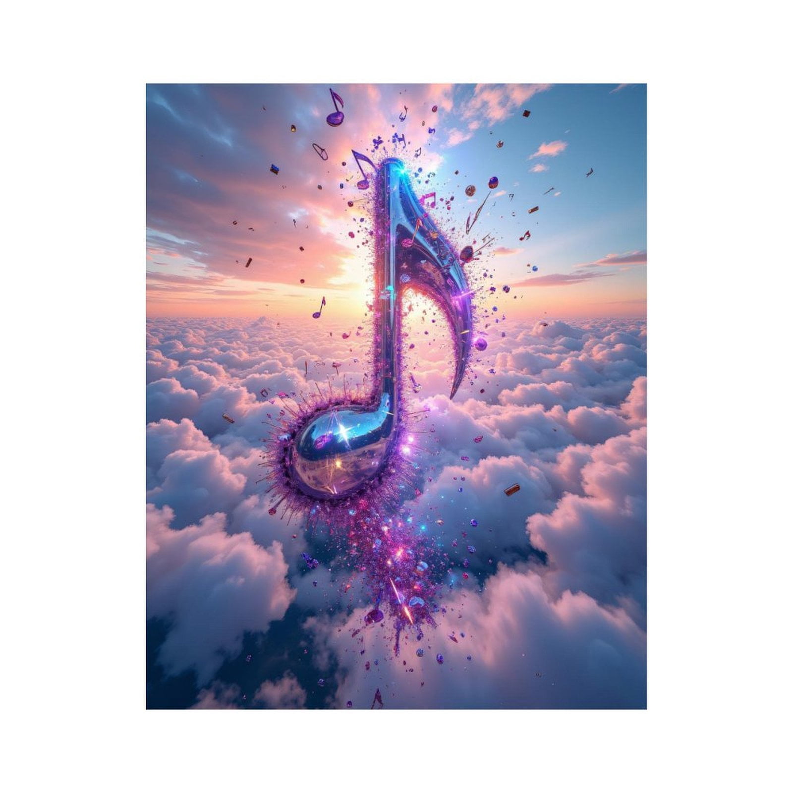 Paint by Numbers Kit for Adults, Music Note Sky Fantasy Clouds Paint by Numbers, Easy Paint by Numbers Kit for Adults Beginner, DIY Adult Paint by Number Kits on Canvas, Home Decor