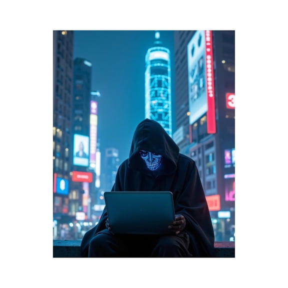 Paint by Numbers Kit for Adults, Mysterious Hooded Figure Cyber City Paint by Numbers, Easy Paint by Numbers Kit for Adults Beginner, DIY Adult Paint by Number Kits on Canvas, Home Decor