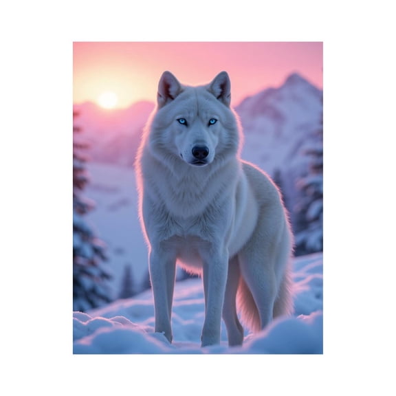 Paint by Numbers Kit for Adults, Mystical Arctic Wolf At Sunset Paint by Numbers, Easy Paint by Numbers Kit for Adults Beginner, DIY Adult Paint by Number Kits on Canvas, 12x16in Home Decor