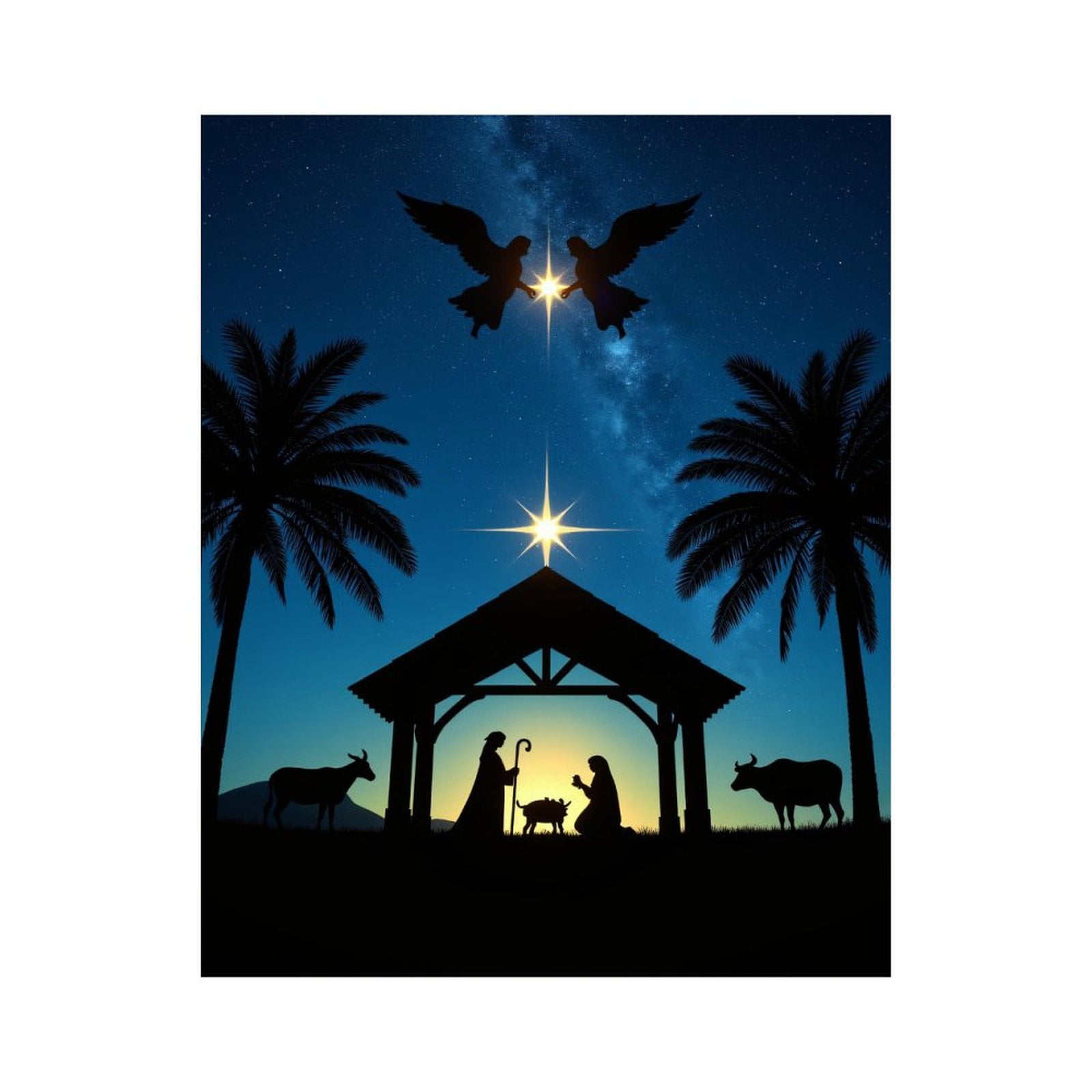 Paint by Numbers Kit for Adults, Nativity Scene Under Starry Sky Paint by Numbers, Easy Paint by Numbers Kit for Adults Beginner, DIY Adult Paint by Number Kits on Canvas, Home Decor