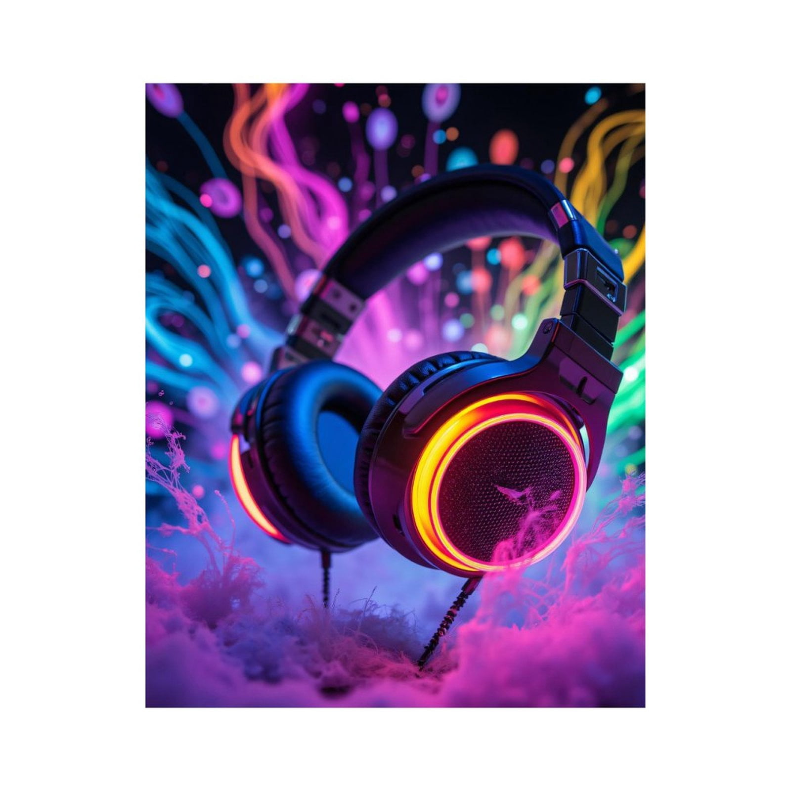 Paint by Numbers Kit for Adults, Neon Headphones Music Art Vibes Paint by Numbers, Easy Paint by Numbers Kit for Adults Beginner, DIY Adult Paint by Number Kits on Canvas, Home Decor