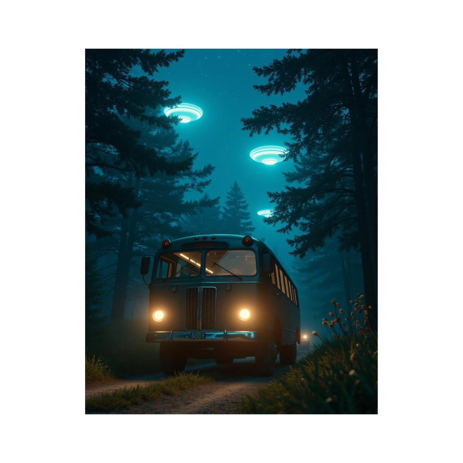 Paint by Numbers Kit for Adults, Nighttime Forest UFO Encounter Paint by Numbers, Easy Paint by Numbers Kit for Adults Beginner, DIY Adult Paint by Number Kits on Canvas, 12x16in Home Decor