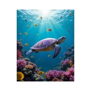 Paint by Numbers Kit for Adults, Oceanic Turtle Coral Reef Scene Paint by Numbers, Easy Paint by Numbers Kit for Adults Beginner, DIY Adult Paint by Number Kits on Canvas, Home Decor