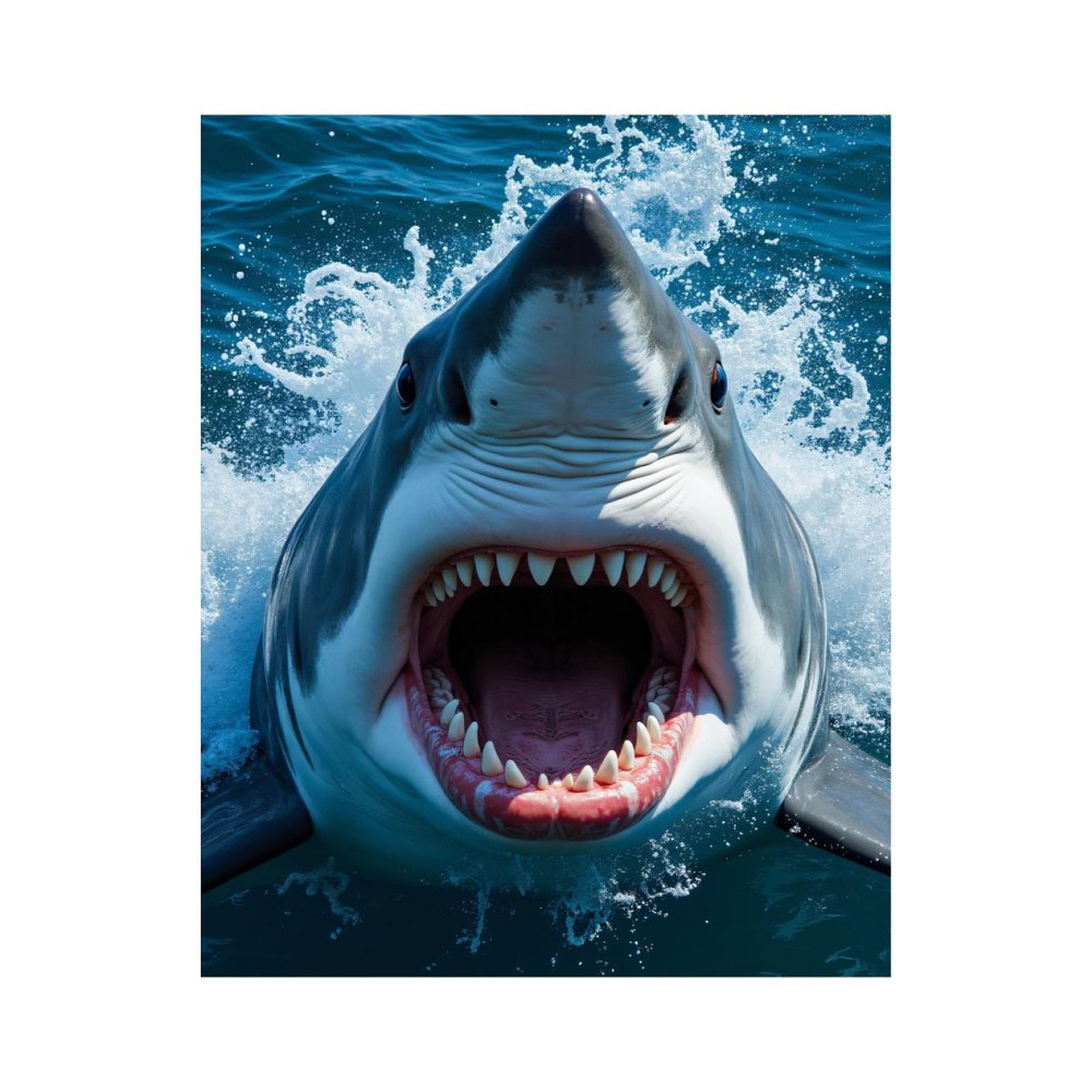 Paint by Numbers Kit for Adults, Open Ocean Great White Shark Paint by Numbers, Easy Paint by Numbers Kit for Adults Beginner, DIY Adult Paint by Number Kits on Canvas, Home Decor