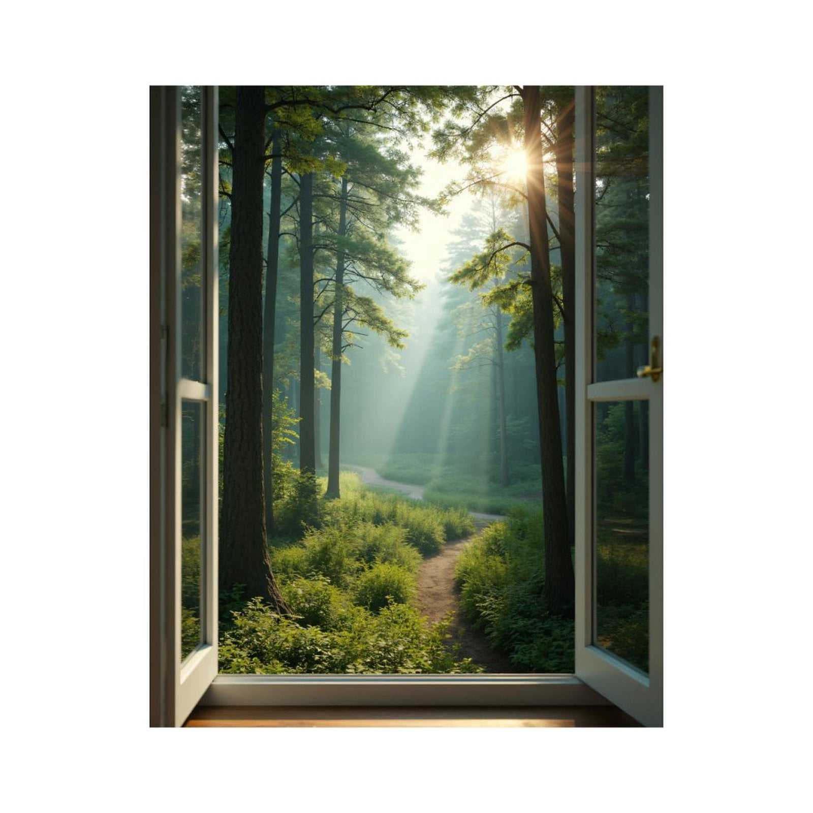 Paint by Numbers Kit for Adults, Open Window Sunlit Forest Path Paint ...