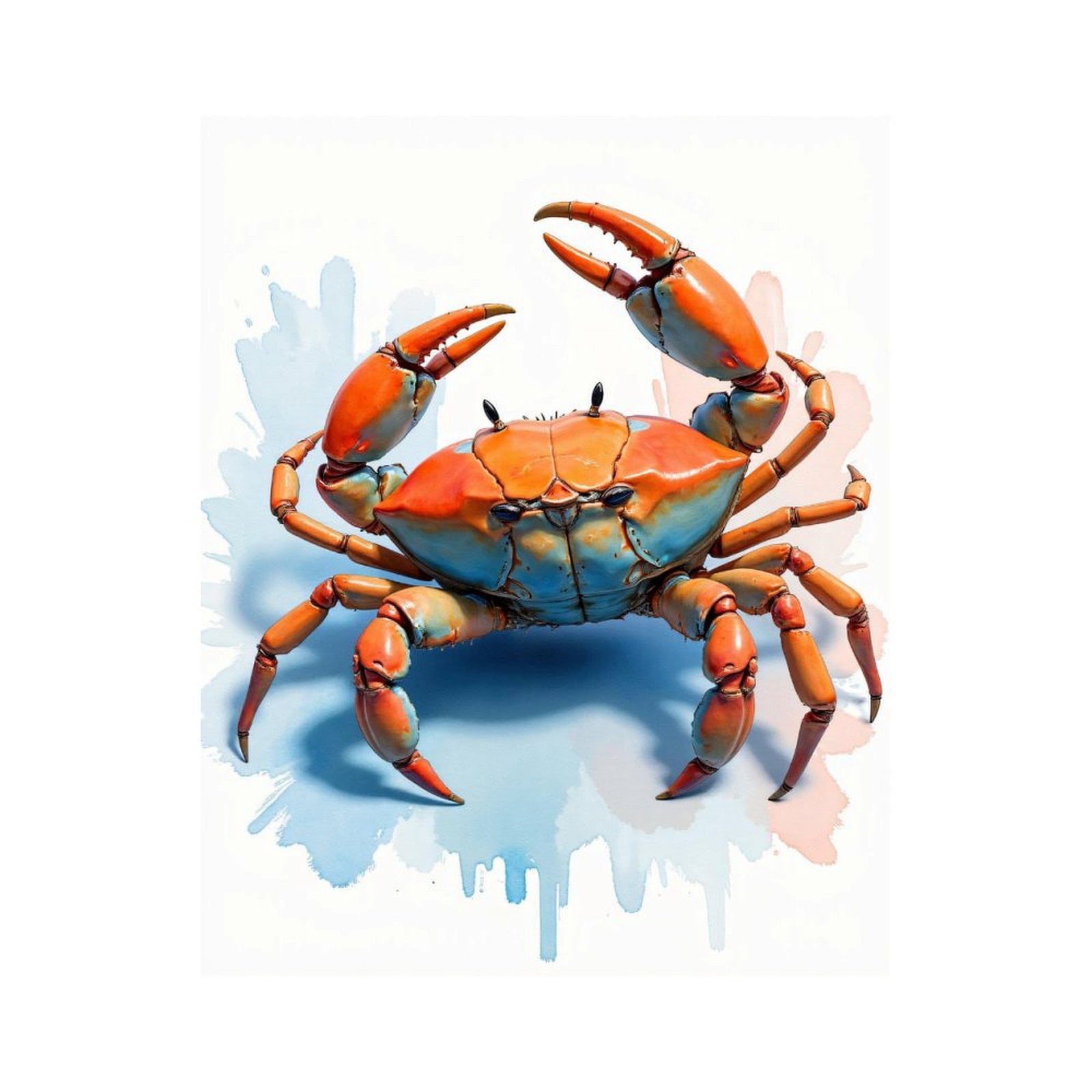 Paint by Numbers Kit for Adults, Orange Blue Vibrant Detailed Crab Paint by Numbers, Easy Paint by Numbers Kit for Adults Beginner, DIY Adult Paint by Number Kits on Canvas, Home Decor