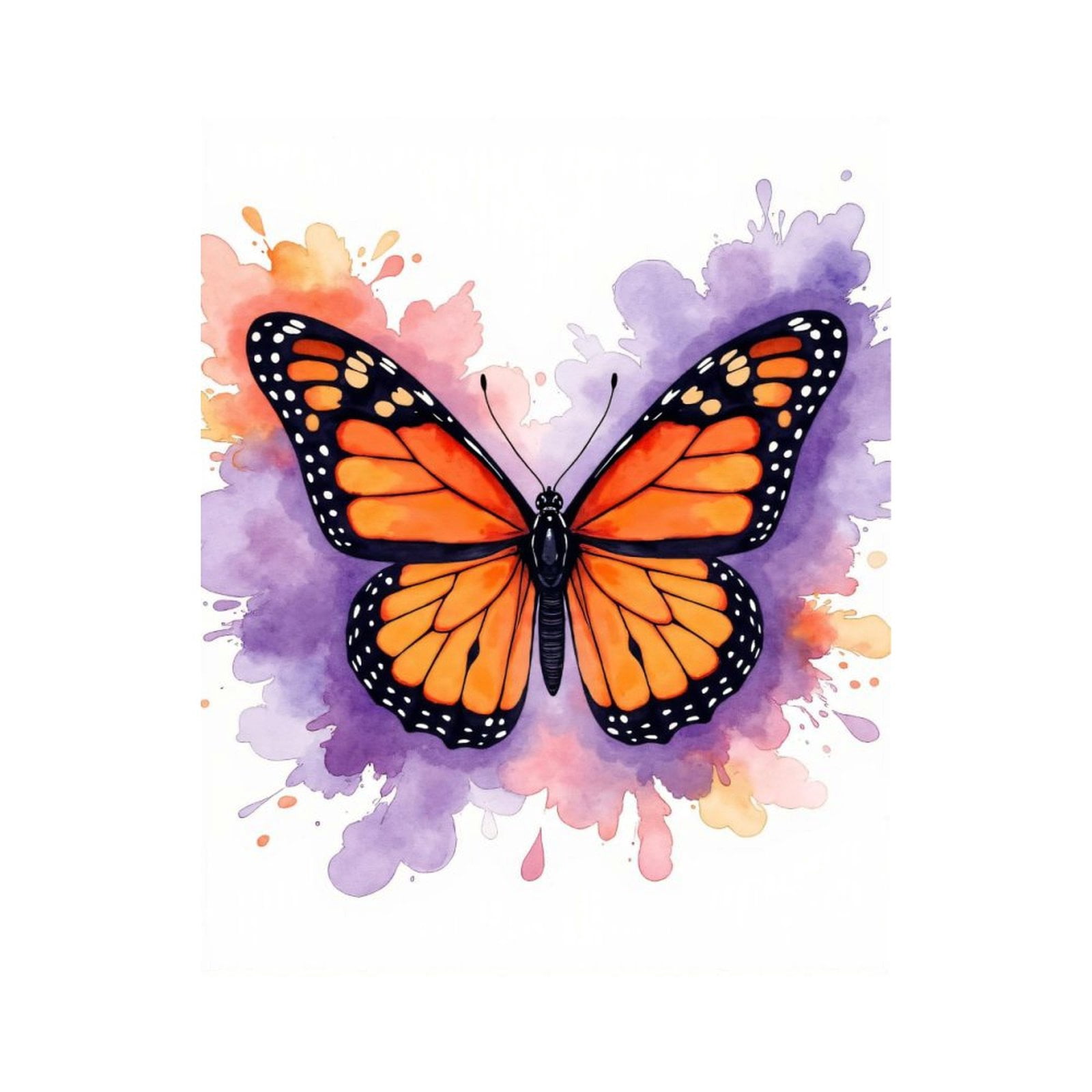 Paint by Numbers Kit for Adults, Orange Butterfly On Colorful ...