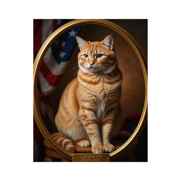 Paint by Numbers Kit for Adults, Orange Cat Portrait Frame Flag Paint by Numbers, Easy Paint by Numbers Kit for Adults Beginner, DIY Adult Paint by Number Kits on Canvas, Home Decor