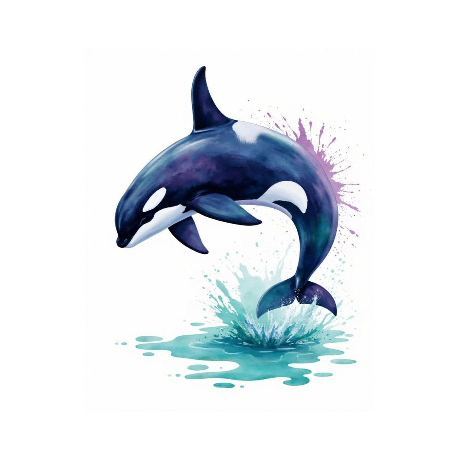 Paint by Numbers Kit for Adults, Orca Splash Art Watercolor Mood Paint by Numbers, Easy Paint by Numbers Kit for Adults Beginner, DIY Adult Paint by Number Kits on Canvas, 12x16in Home Decor