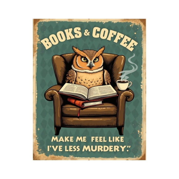 Paint by Numbers Kit for Adults, Owl Armchair Books Coffee Poster Paint by Numbers, Easy Paint by Numbers Kit for Adults Beginner, DIY Adult Paint by Number Kits on Canvas, 12x16in Home Decor