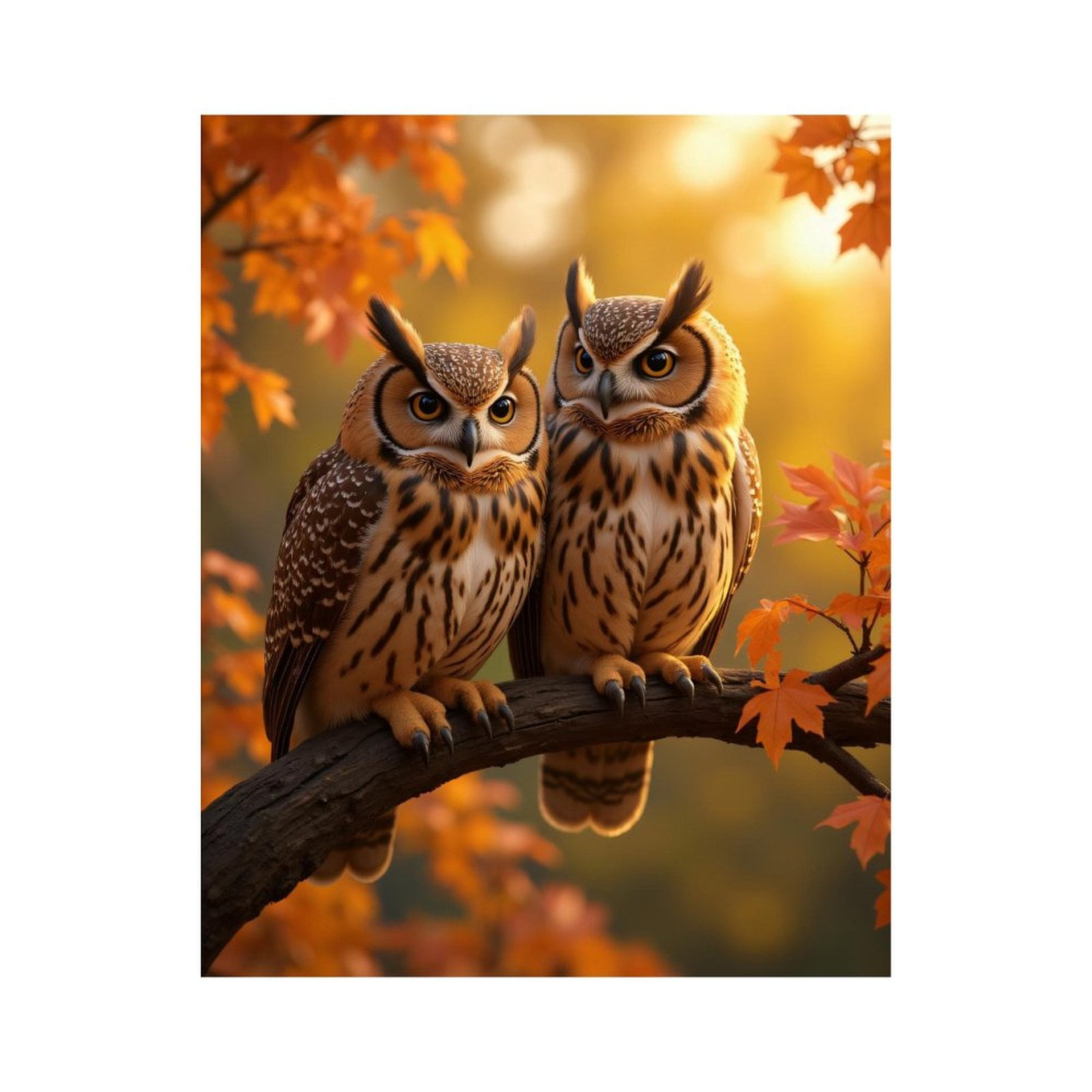 Paint by Numbers Kit for Adults, Owls Autumn Branch Fall Scene Paint by Numbers, Easy Paint by Numbers Kit for Adults Beginner, DIY Adult Paint by Number Kits on Canvas, Home Decor