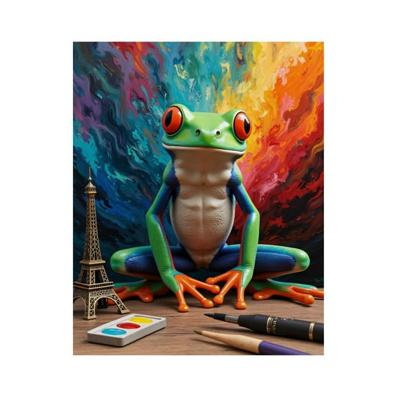 Paint by Numbers Kit for Adults, Painting Frog Colorful Art Supplies Paint by Numbers, Easy Paint by Numbers Kit for Adults Beginner, DIY Adult Paint by Number Kits on Canvas, Home Decor