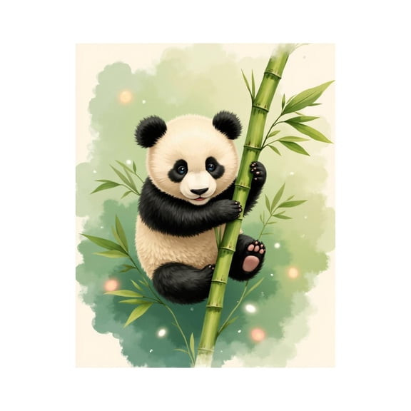 Paint by Numbers Kit for Adults, Panda Climbing Illustration Paint by Numbers, Easy Paint by Numbers Kit for Adults Beginner, DIY Adult Paint by Number Kits on Canvas, Home Decor
