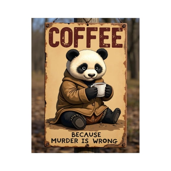 Paint by Numbers Kit for Adults, Panda Coffee Humor Poster Paint by Numbers, Easy Paint by Numbers Kit for Adults Beginner, DIY Adult Paint by Number Kits on Canvas, 12x16in Home Decor