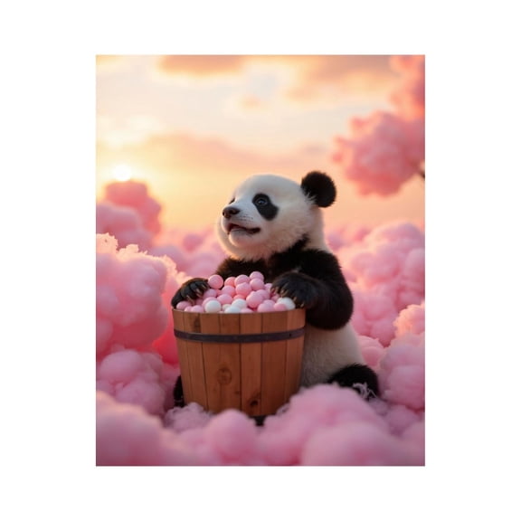 Paint by Numbers Kit for Adults, Panda Cozy in Candy Fluff Dream Paint by Numbers, Easy Paint by Numbers Kit for Adults Beginner, DIY Adult Paint by Number Kits on Canvas, 12x16in Home Decor