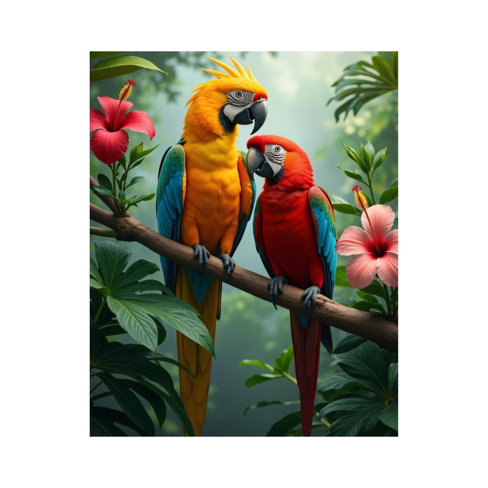 Paint by Numbers Kit for Adults, Parrots In Tropical Foliage Paint by ...