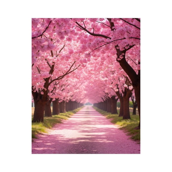 Paint by Numbers Kit for Adults, Path Under Blossoming Cherry Trees Paint by Numbers, Easy Paint by Numbers Kit for Adults Beginner, DIY Adult Paint by Number Kits on Canvas, Home Decor