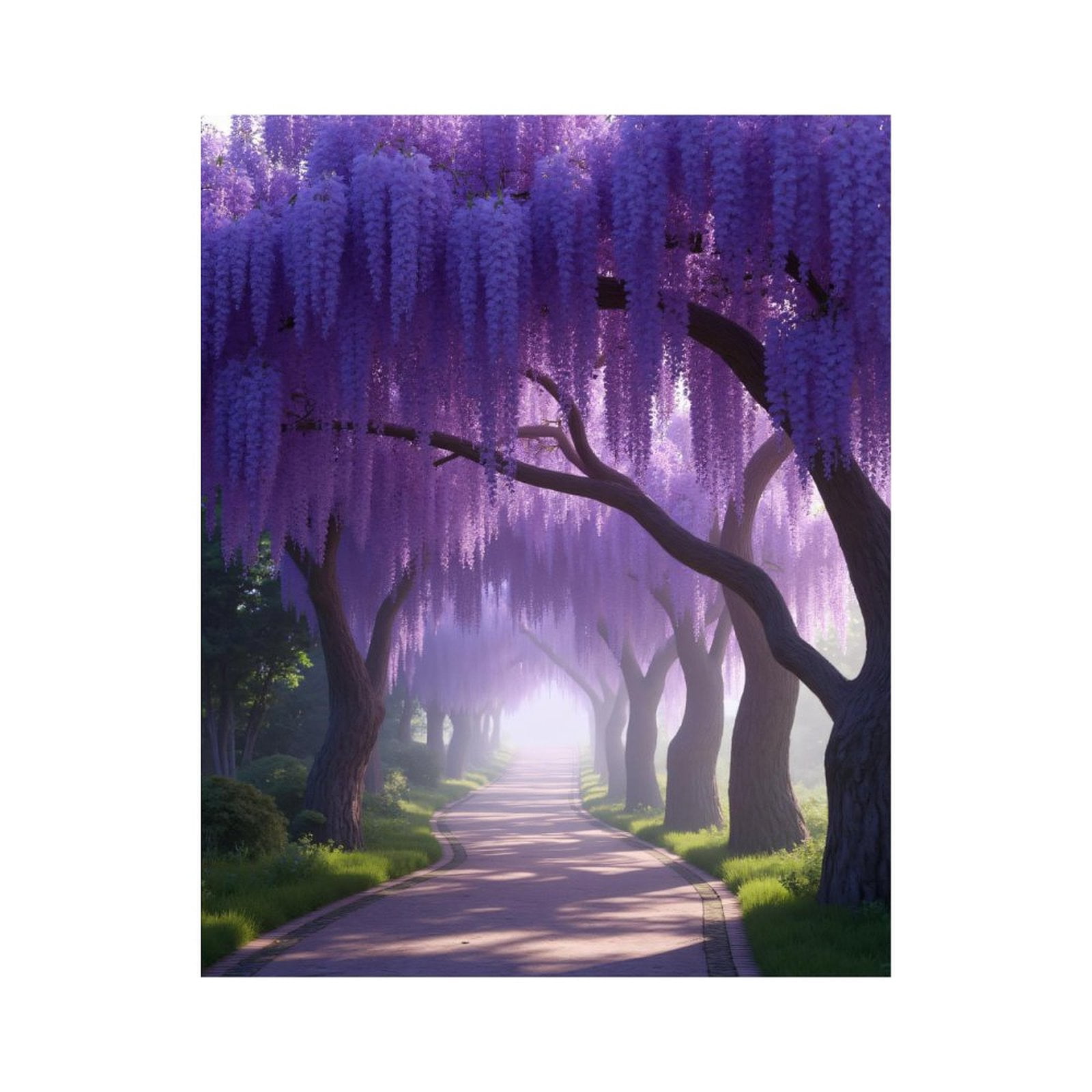 Paint by Numbers Kit for Adults, Pathway Under Purple Blossoms Paint by ...