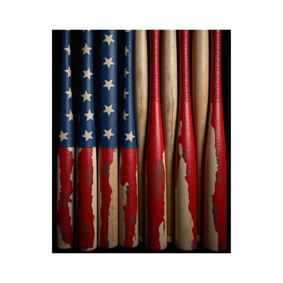 Paint by Numbers Kit for Adults, Patriotic Baseball Bats Display Paint by Numbers, Easy Paint by Numbers Kit for Adults Beginner, DIY Adult Paint by Number Kits on Canvas, 12x16in Home Decor