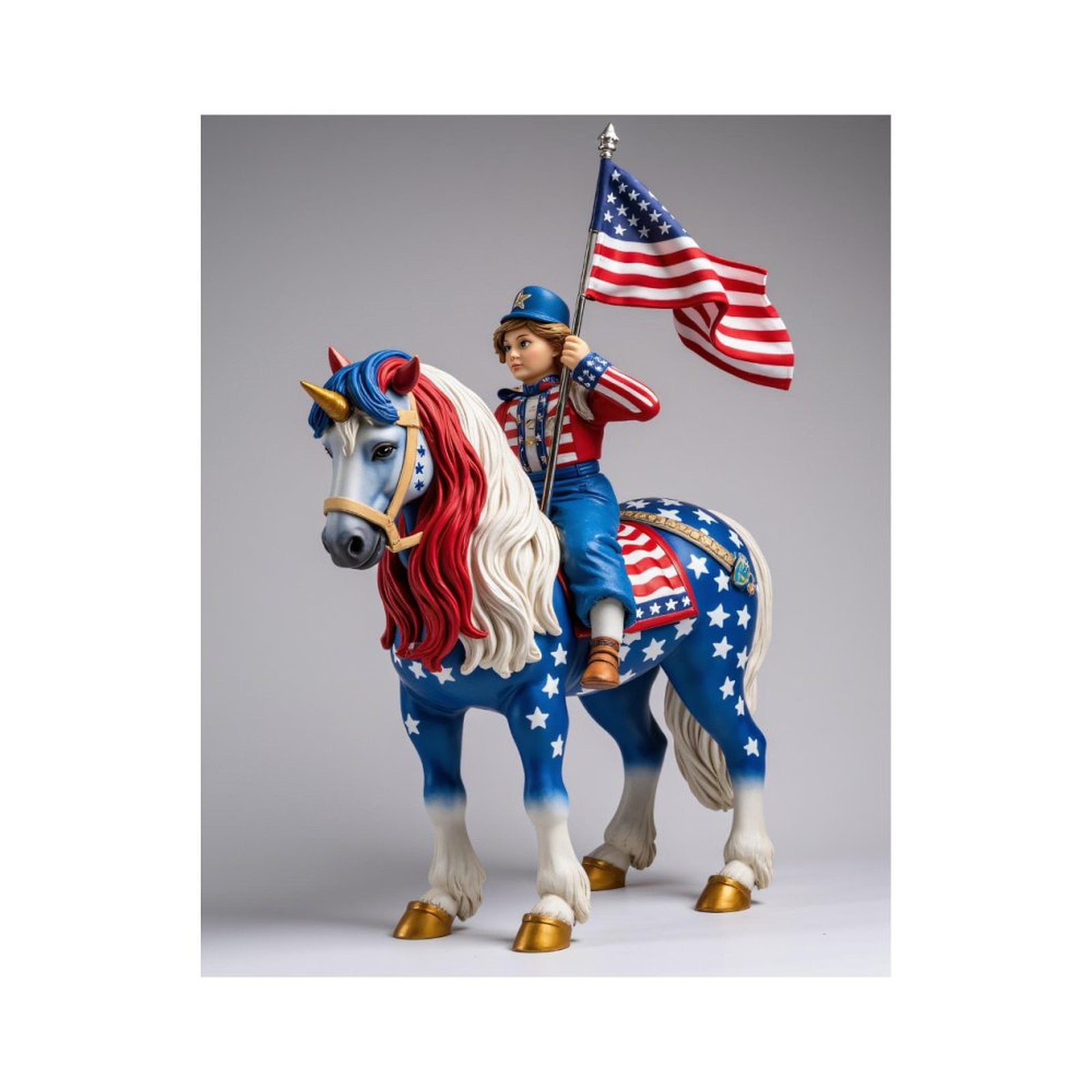 Paint by Numbers Kit for Adults, Patriotic Horse Rider Statue Paint by ...
