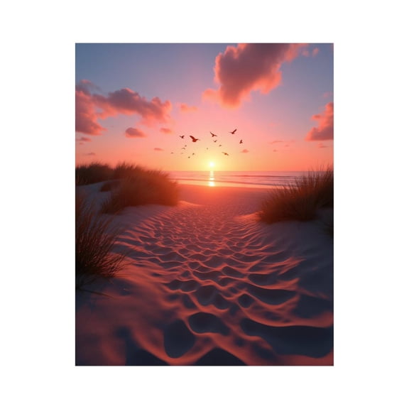Paint by Numbers Kit for Adults, Peaceful Sunset Beach Sand Dunes Paint by Numbers, Easy Paint by Numbers Kit for Adults Beginner, DIY Adult Paint by Number Kits on Canvas, Home Decor