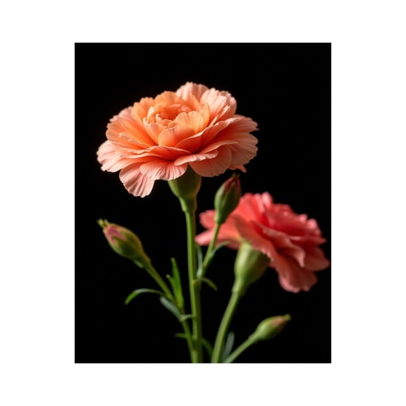 Paint by Numbers Kit for Adults, Peach Carnation Blooms Dark Background Paint by Numbers, Easy Paint by Numbers Kit for Adults Beginner, DIY Adult Paint by Number Kits on Canvas, 12x16in Home Decor