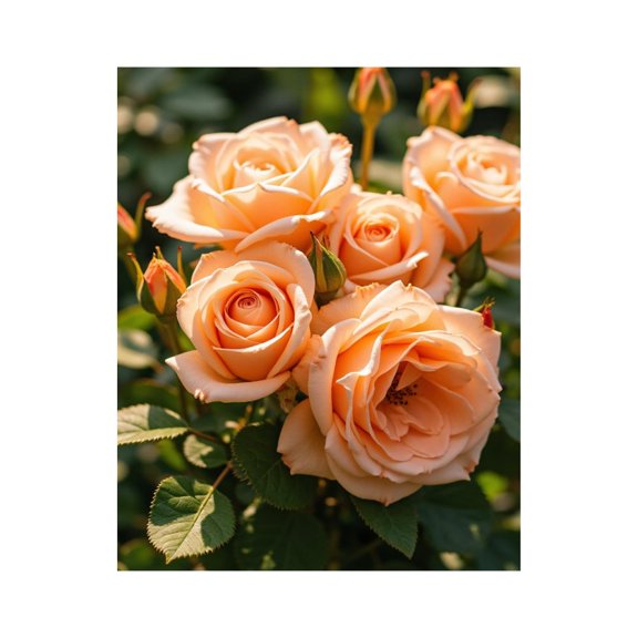 Paint by Numbers Kit for Adults, Peach Roses Bloom Sunlit Garden Paint by Numbers, Easy Paint by Numbers Kit for Adults Beginner, DIY Adult Paint by Number Kits on Canvas, 12x16in Home Decor
