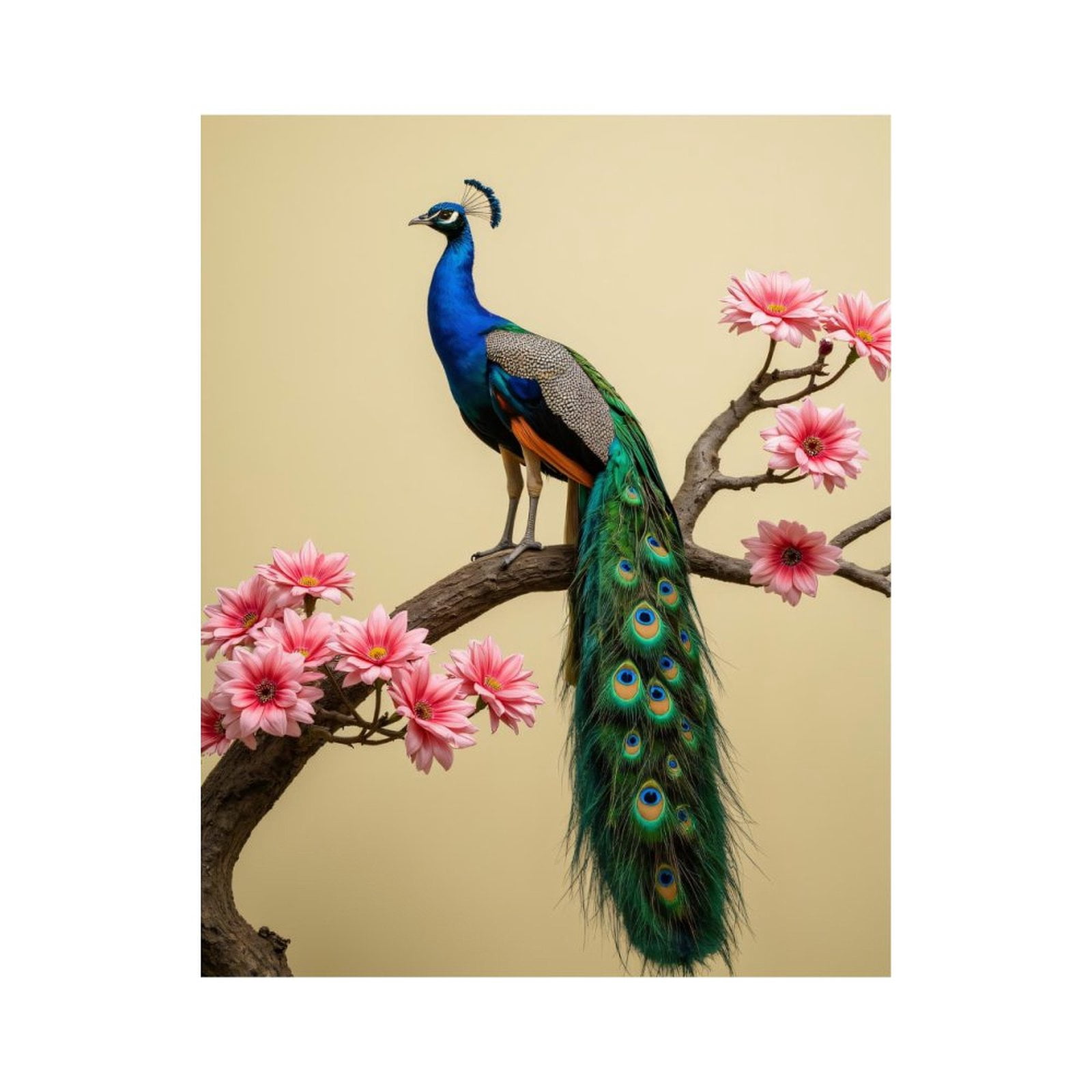 Paint by Numbers Kit for Adults, Peacock Blossoms Elegant Art Paint by Numbers, Easy Paint by Numbers Kit for Adults Beginner, DIY Adult Paint by Number Kits on Canvas, 12x16in Home Decor