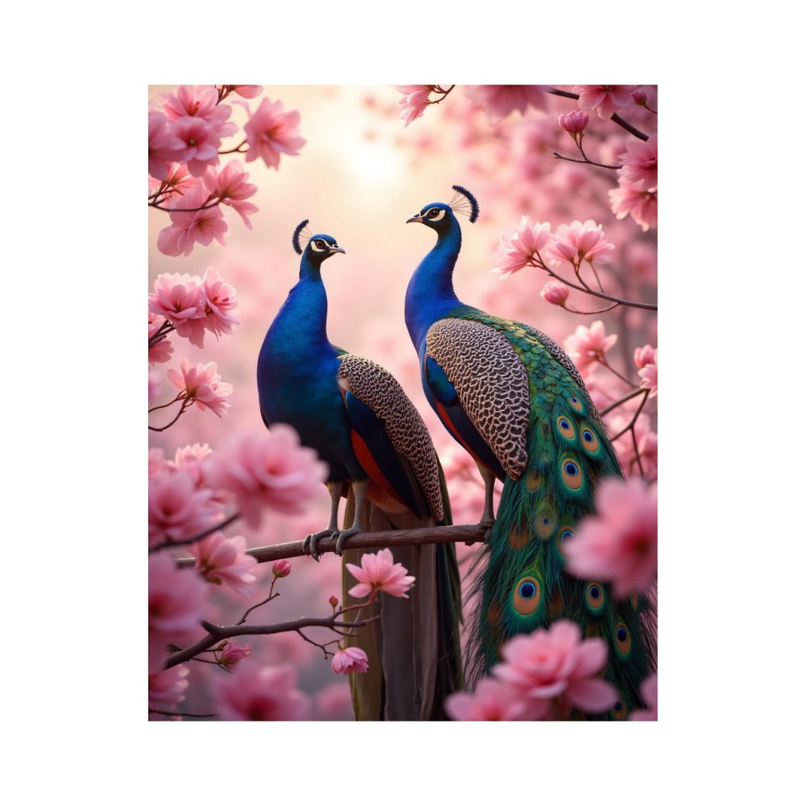Paint by Numbers Kit for Adults, Peacock Blossoms Springtime Beauty Paint by Numbers, Easy Paint by Numbers Kit for Adults Beginner, DIY Adult Paint by Number Kits on Canvas, Home Decor