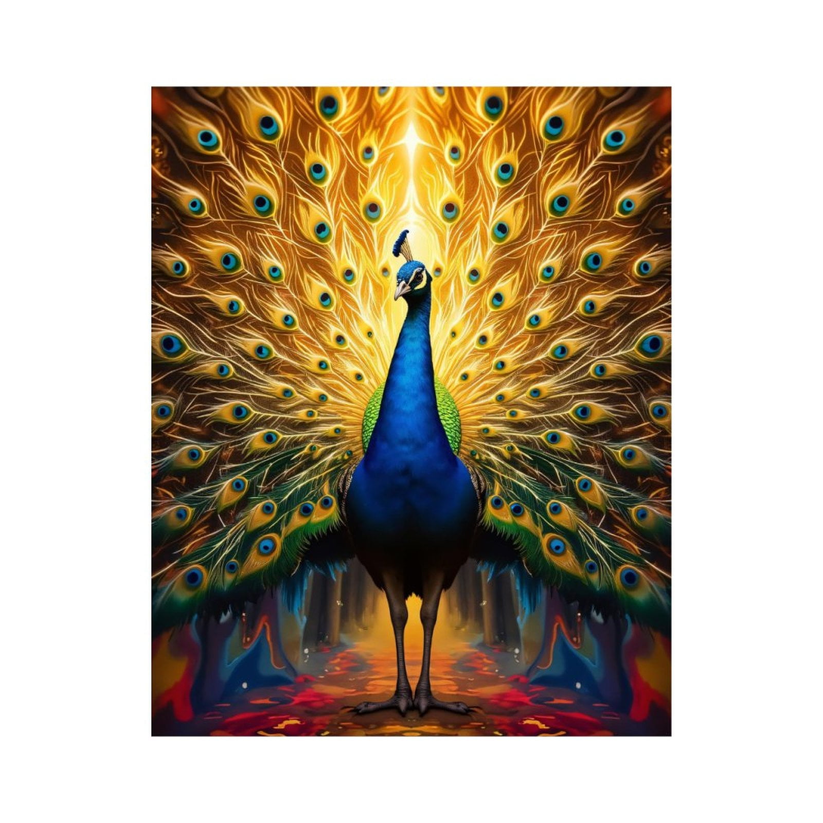 Paint by Numbers Kit for Adults, Peacock Radiant Display In Forest Paint by Numbers, Easy Paint by Numbers Kit for Adults Beginner, DIY Adult Paint by Number Kits on Canvas, Home Decor