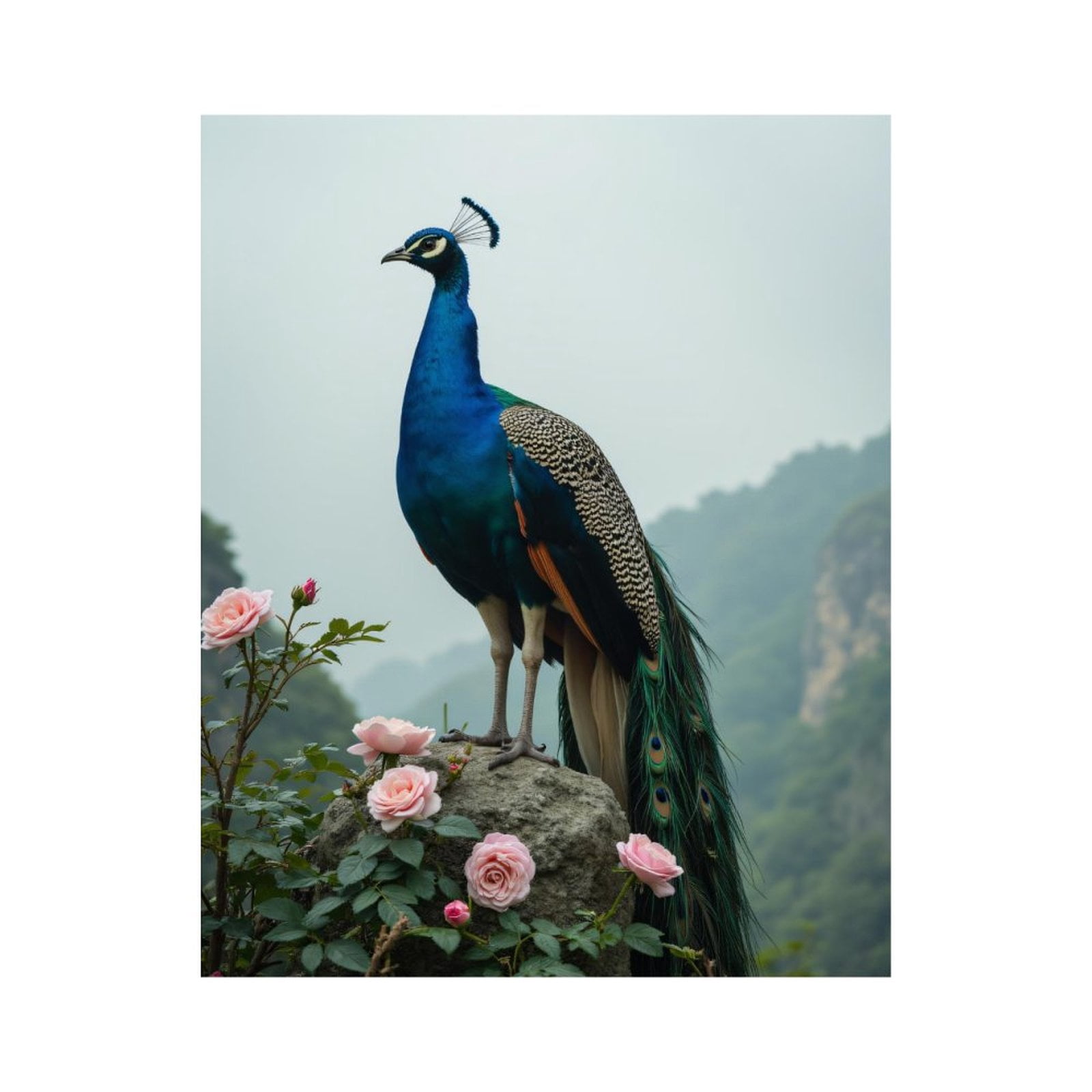 Paint by Numbers Kit for Adults, Peacock Rose Nature Scenic Beauty Paint by Numbers, Easy Paint by Numbers Kit for Adults Beginner, DIY Adult Paint by Number Kits on Canvas, 12x16in Home Decor