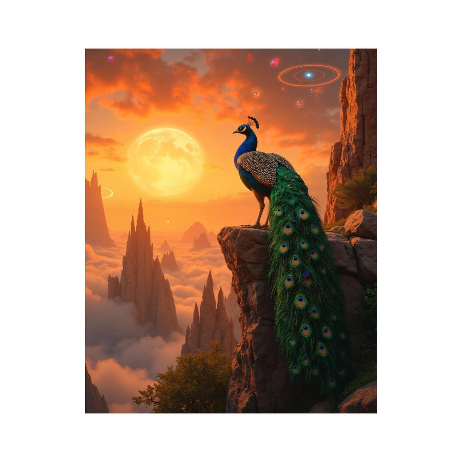 Paint by Numbers Kit for Adults, Peacock At Sunset Cliff Visions Paint by Numbers, Easy Paint by Numbers Kit for Adults Beginner, DIY Adult Paint by Number Kits on Canvas, Home Decor
