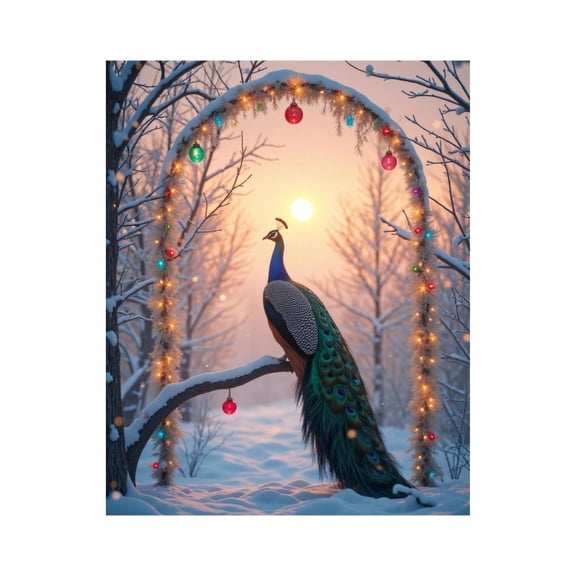 Paint by Numbers Kit for Adults, Peacock Winter Sunset Forest Arch Paint by Numbers, Easy Paint by Numbers Kit for Adults Beginner, DIY Adult Paint by Number Kits on Canvas, Home Decor