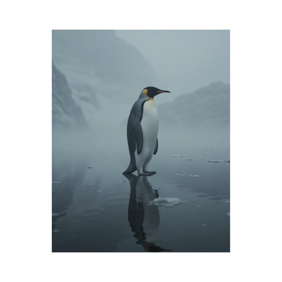 Paint by Numbers Kit for Adults, Penguin Ice Reflection Misty Landscape Paint by Numbers, Easy Paint by Numbers Kit for Adults Beginner, DIY Adult Paint by Number Kits on Canvas, 12x16in Home Decor