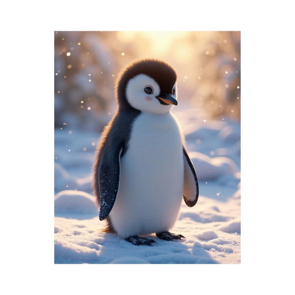 Paint by Numbers Kit for Adults, Penguin Winter Snow Scene Paint by Numbers, Easy Paint by Numbers Kit for Adults Beginner, DIY Adult Paint by Number Kits on Canvas, Home Decor