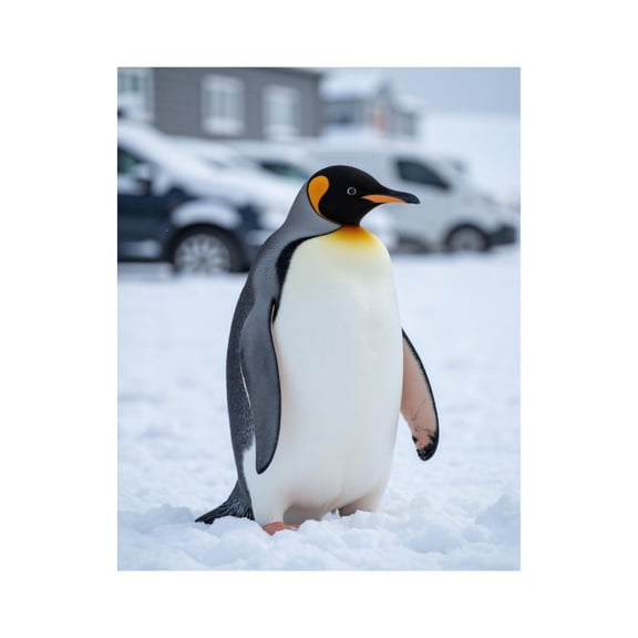 Paint by Numbers Kit for Adults, Penguin Winter Snow Urban Scene Paint by Numbers, Easy Paint by Numbers Kit for Adults Beginner, DIY Adult Paint by Number Kits on Canvas, Home Decor