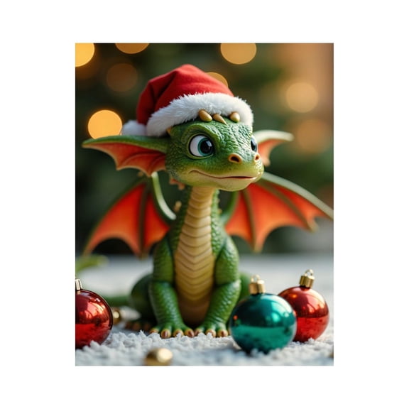 Paint by Numbers Kit for Adults, Petite Festive Dragon Holiday Scene Paint by Numbers, Easy Paint by Numbers Kit for Adults Beginner, DIY Adult Paint by Number Kits on Canvas, 12x16in Home Decor
